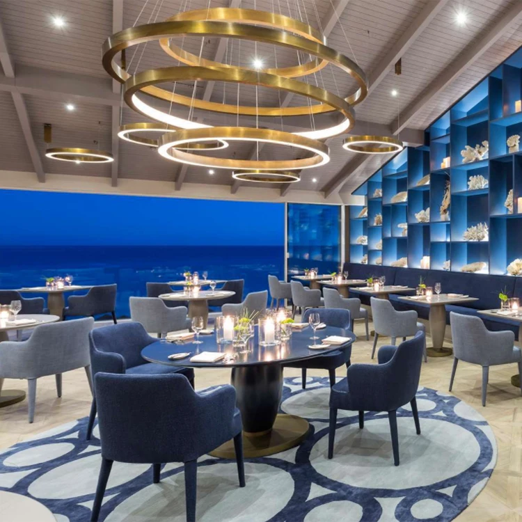 Luxury hotel restaurant tables and booth seating modern wooden dining table and chairs restaurant furniture set