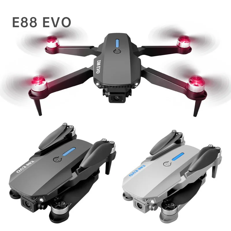 AiJH E88 EVO Mini Dron Brushless Motor Remote Control Quadcopter Dual Camera 480P Wifi Optical Flow Position RC Drone