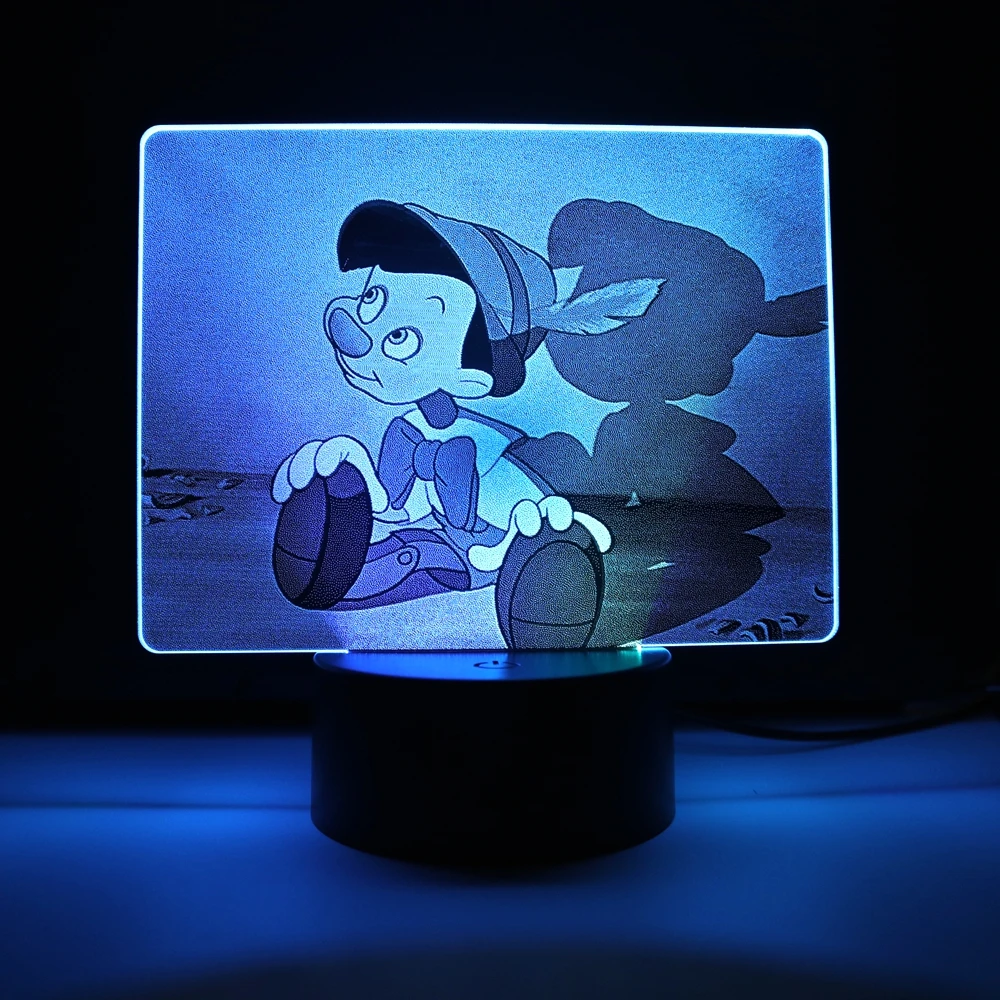 RGB LED Lamp Bases for 3D Led Night Light Acrylic Black 3D LED Lamp Night Light Touch Base with USB Cable and Remote Control