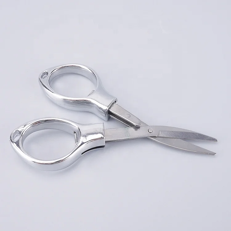 Mini Folding Travel Scissors Silver Color Multifunctional key chain pocket Fishing Scissor