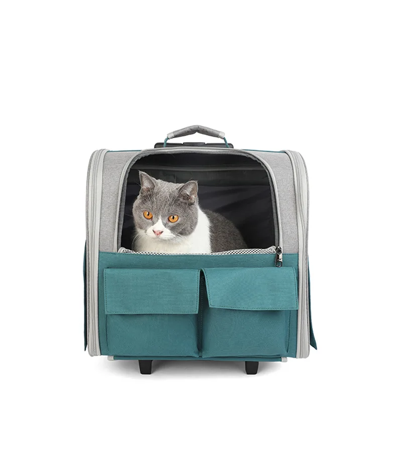 Wholesale Luxury Pet Carrier Backpack Airline Approved fMade of Oxford Mesh Material Portable for Travel Pet Carrier on Wheels