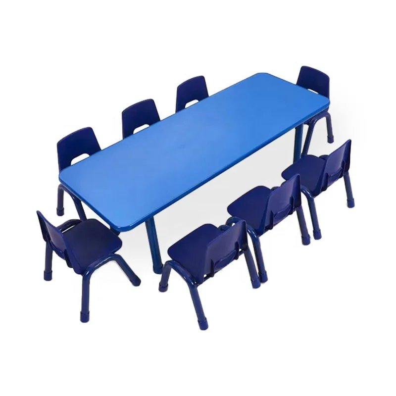 School Furniture Sales Kindergarten Furniture Rectangular Wooden Table For Kids Preschool Classroom Table And Chair Set