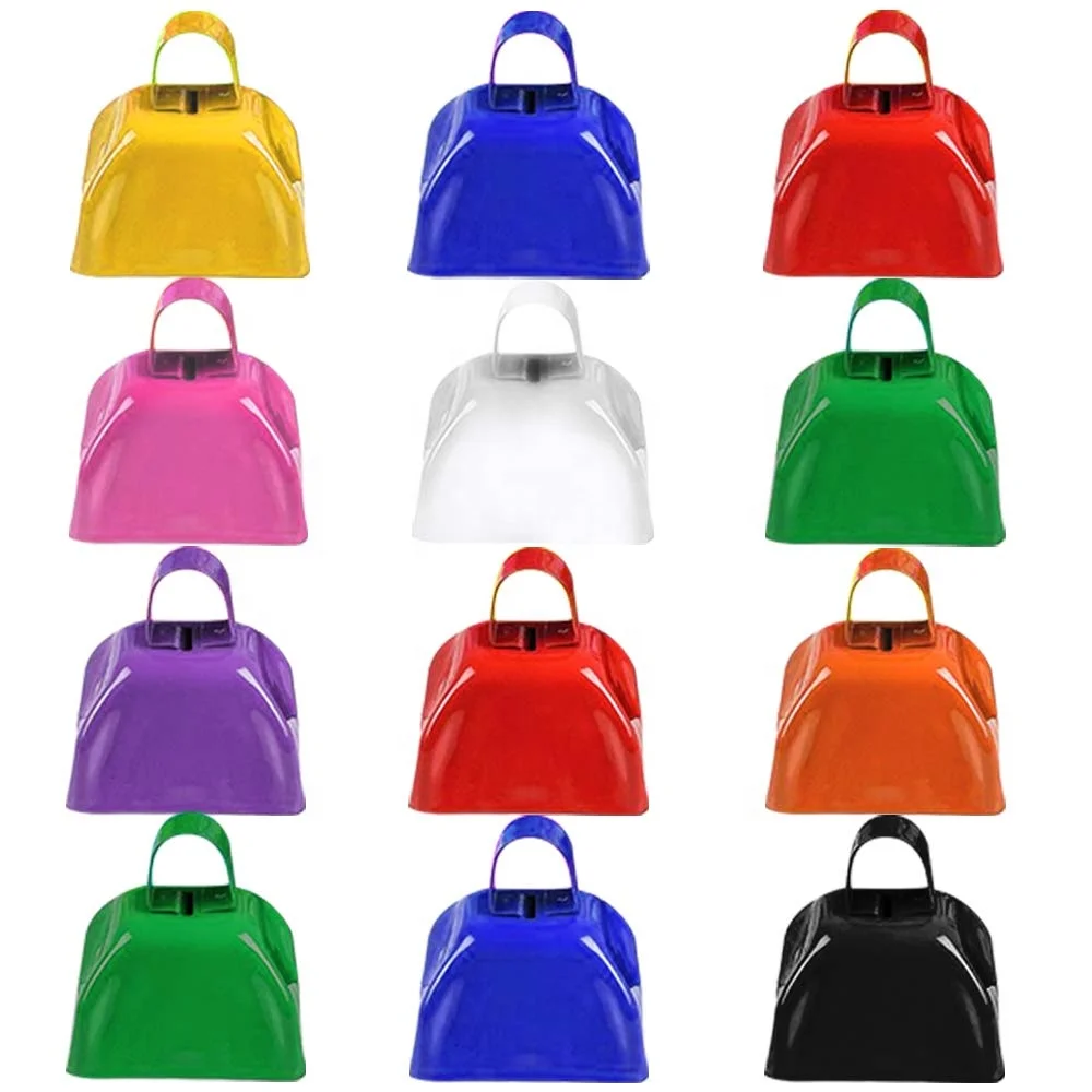 Hot selling customized 3 inch metal decoration iron cow bells for sporting events