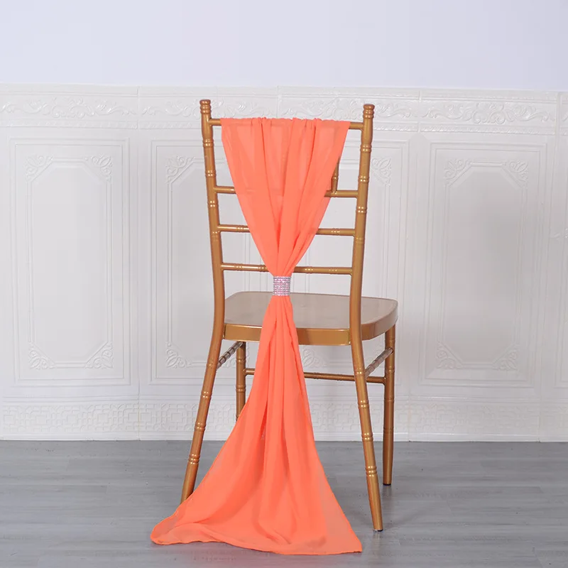 Cheesecloth Chair Cover Drapes Wedding Event Venue Decor Vertical Drapes Chiffon Chair Sashes for Party Wedding Decoration