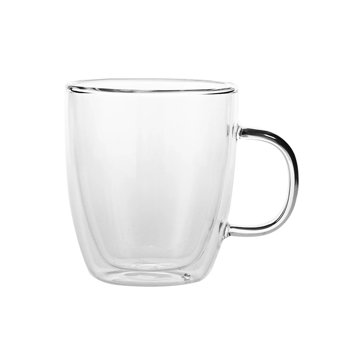 Clear Double Wall Heat Resistant Glass Coffee Mugs with Handle Insulated Drinking Glasses Latte Tea Cups