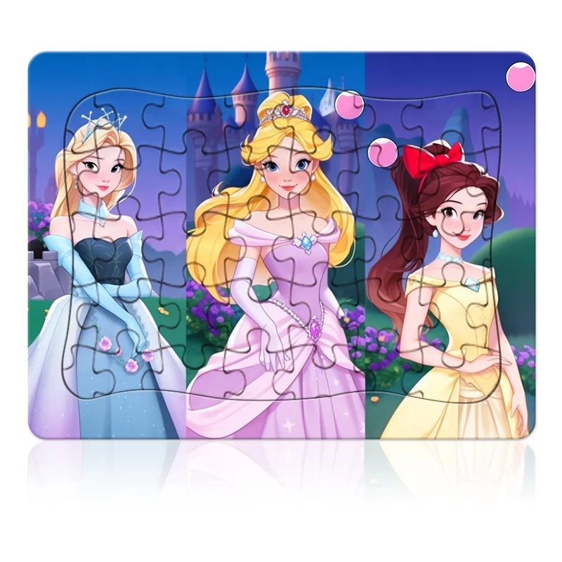 Custom OEM Branded Made Cardboard Printed Logo Free Samples Available High Quality Kids Cartoon Princess Jigsaw Puzzles