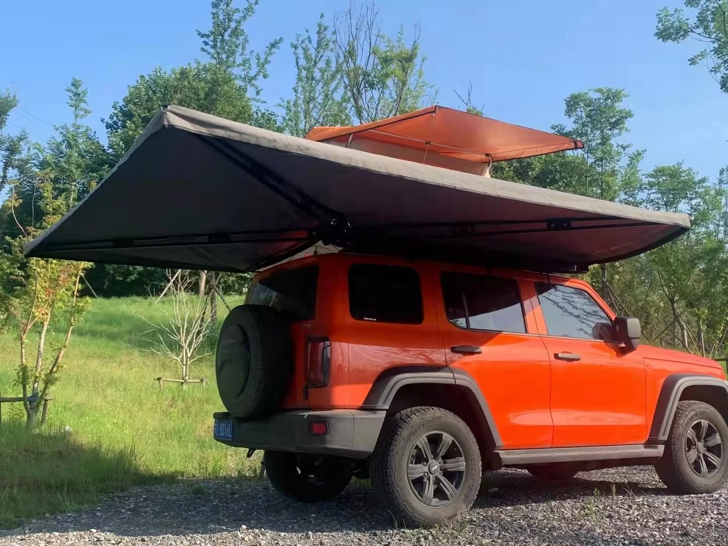 TOPLEADER AUTO PARTS Outdoor SUV  Car Roof Tent 270 degree  Awning Fan-shape Convenient roof tent