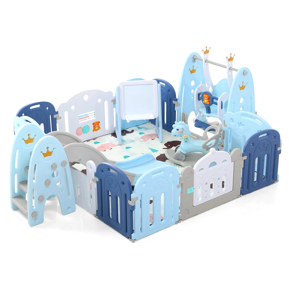 New crown style indoor kid play gard fence baby safety plastic baby playpen