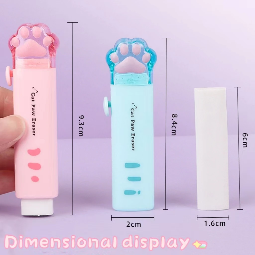 New cute cat claw automatic eraser retractable push-pull cartoon eraser without debris