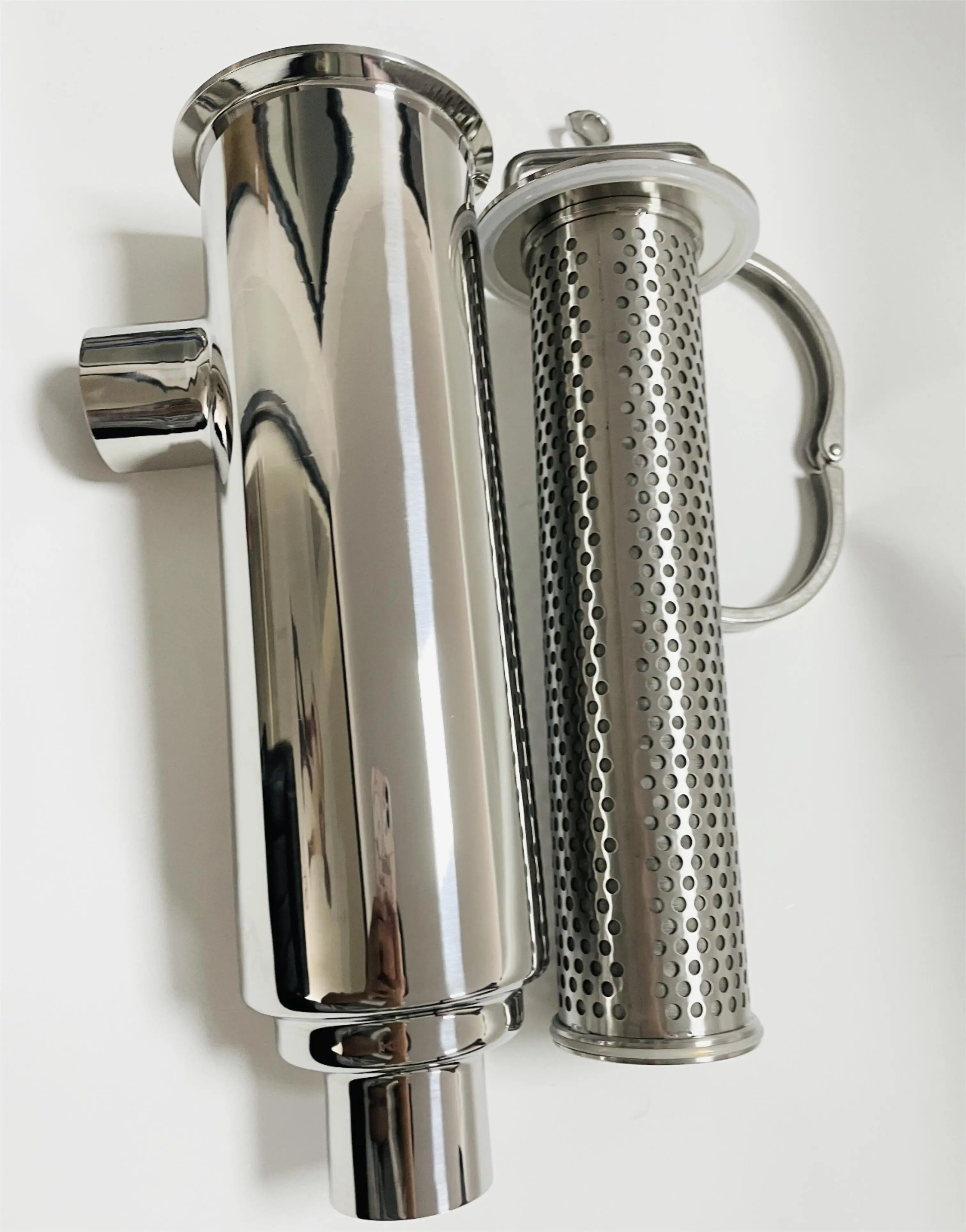 SS304 Beer Brewing Equipment Filter Strainer Filter Stainless Steel 304 or 316L Double Honey 52mm Welding Filter Strainer