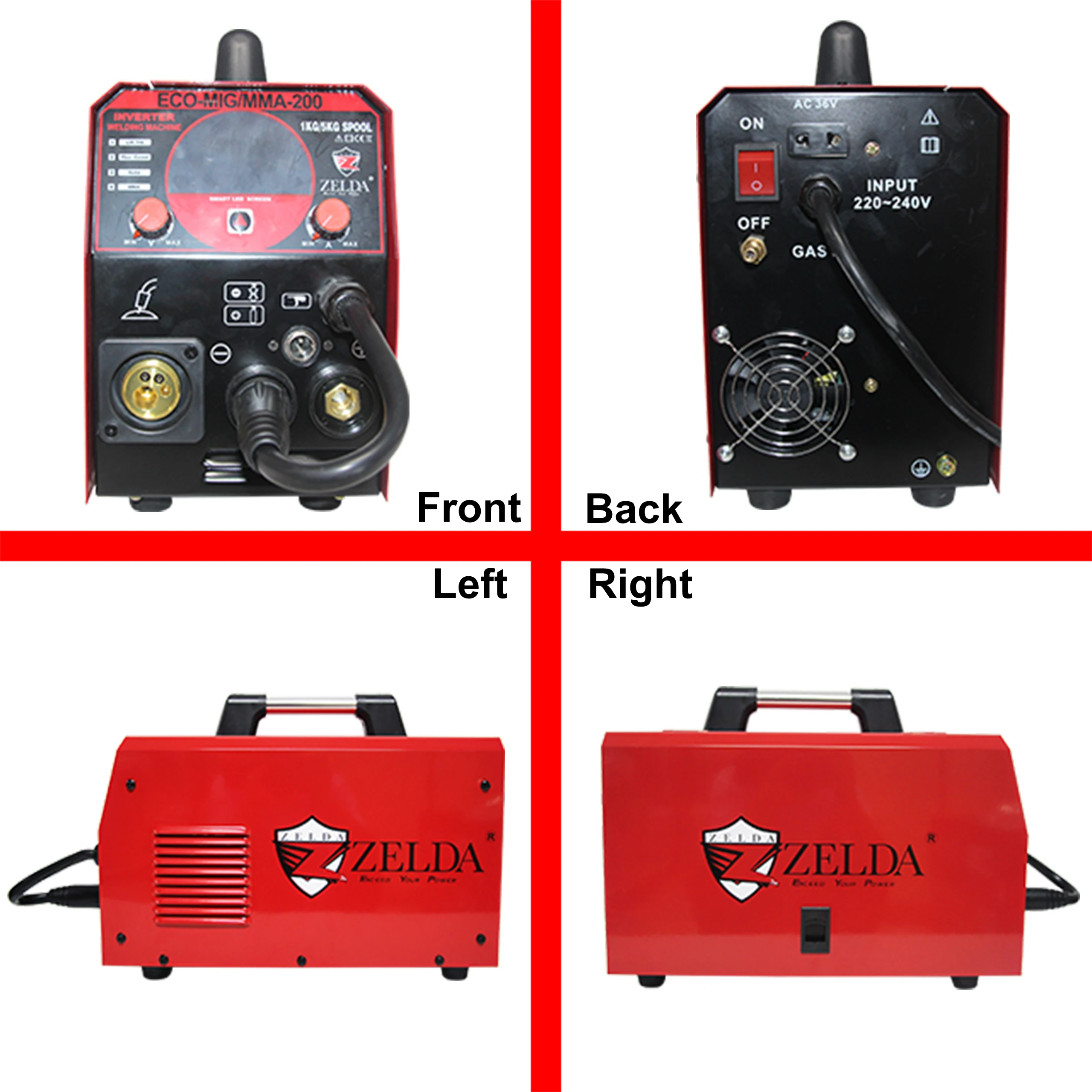 ZELDA ECO MIG MMA 200 welding machine mig 200 mig welding wire stainless steel 5kg