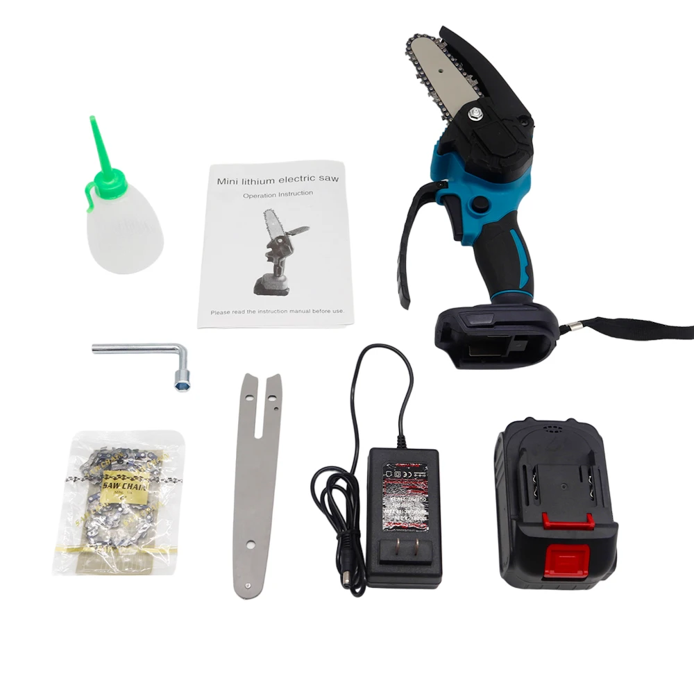 Garden retractable high branch saw chain set with lithium battery high branch saw