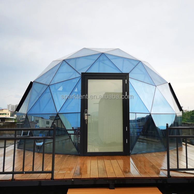 8m aluminum frame glass dome house / luxury hotel resort glass wall dome half ball tent