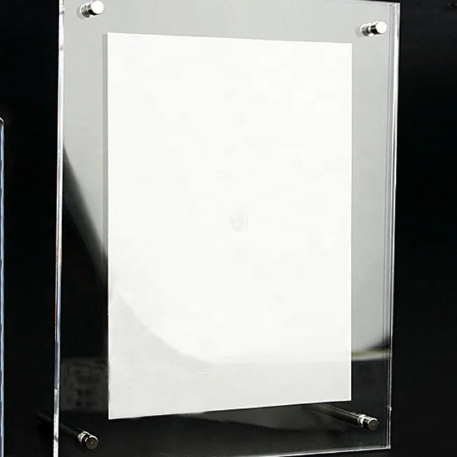 High quality transparent wall mount clear acrylic magnetic photo frame