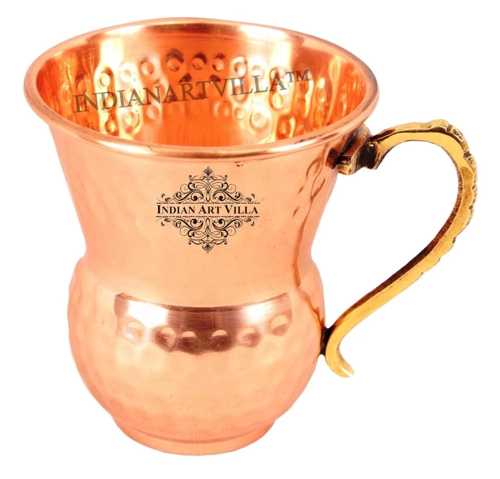 Pure Copper Moscow Mule Mug With Copper Handle Hammered Texture With Mirror Polish At Wholesale Price Bulk Selling Product