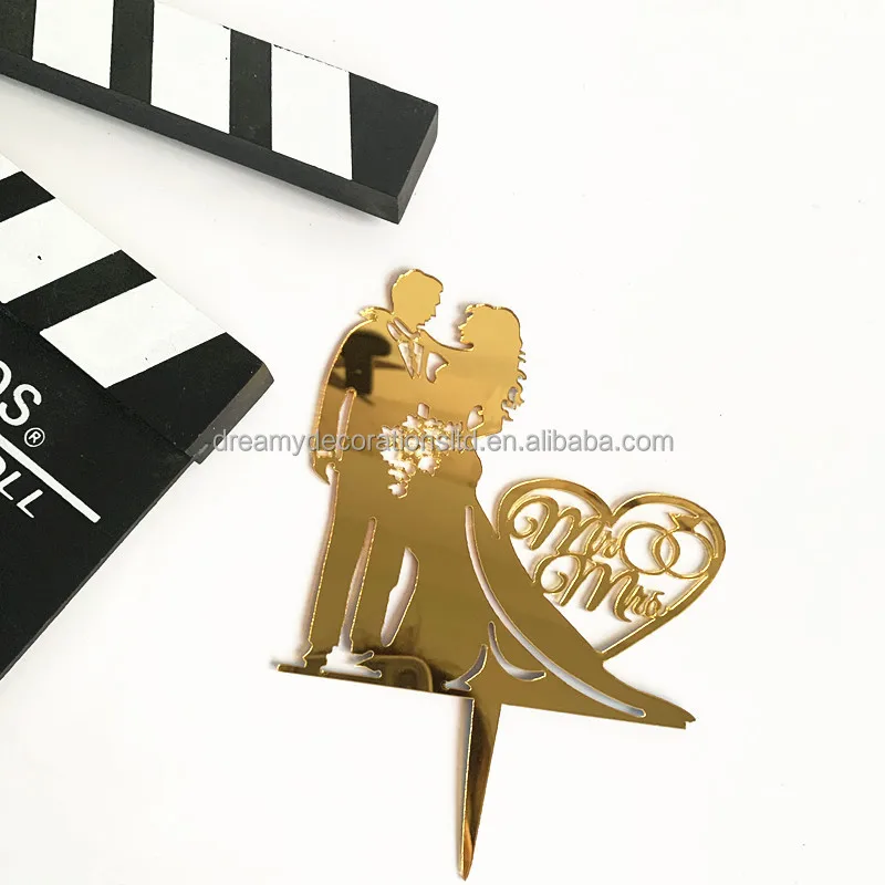 Luxury Acrylic Black Gold Love Proposal Engagement Anniversary Letter Mr&Mrs Wedding Cake Decoration Birthday Cake Topper