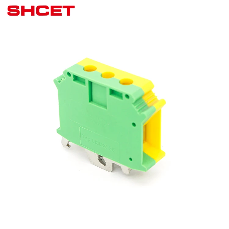 USLKG good price panel electrical wire connector terminal block end stopper 10mm din rail with spring