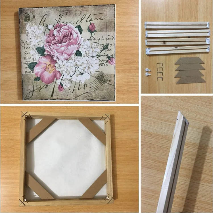  Wholesale Customized Stretcher Bars Solid Pine Wood Bulk Wooden Diy Frames for Canvas Printings portrait