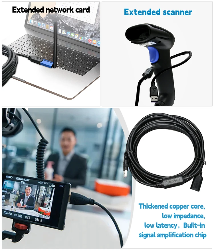 USB Extension Cable 16FT USB 3.0 Male to Female USB Extension Cord High Data Transfer Compatible with live broadcast