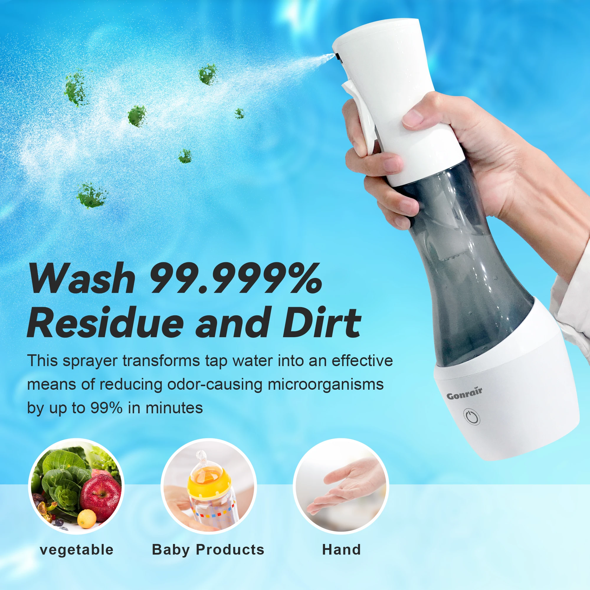 Hydroxyl Group Generator Both Hypochlorous Acid and Ozone Generator Water Purifier Sprayer