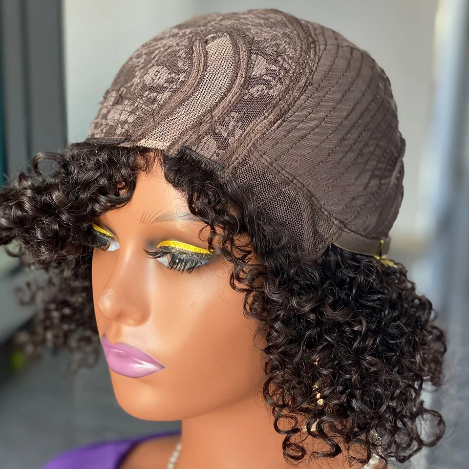 Short kinky curly L part wigs human hair For Black Women Kinky Twist Wigs Cheap Price Human Hair Short BOB Wig