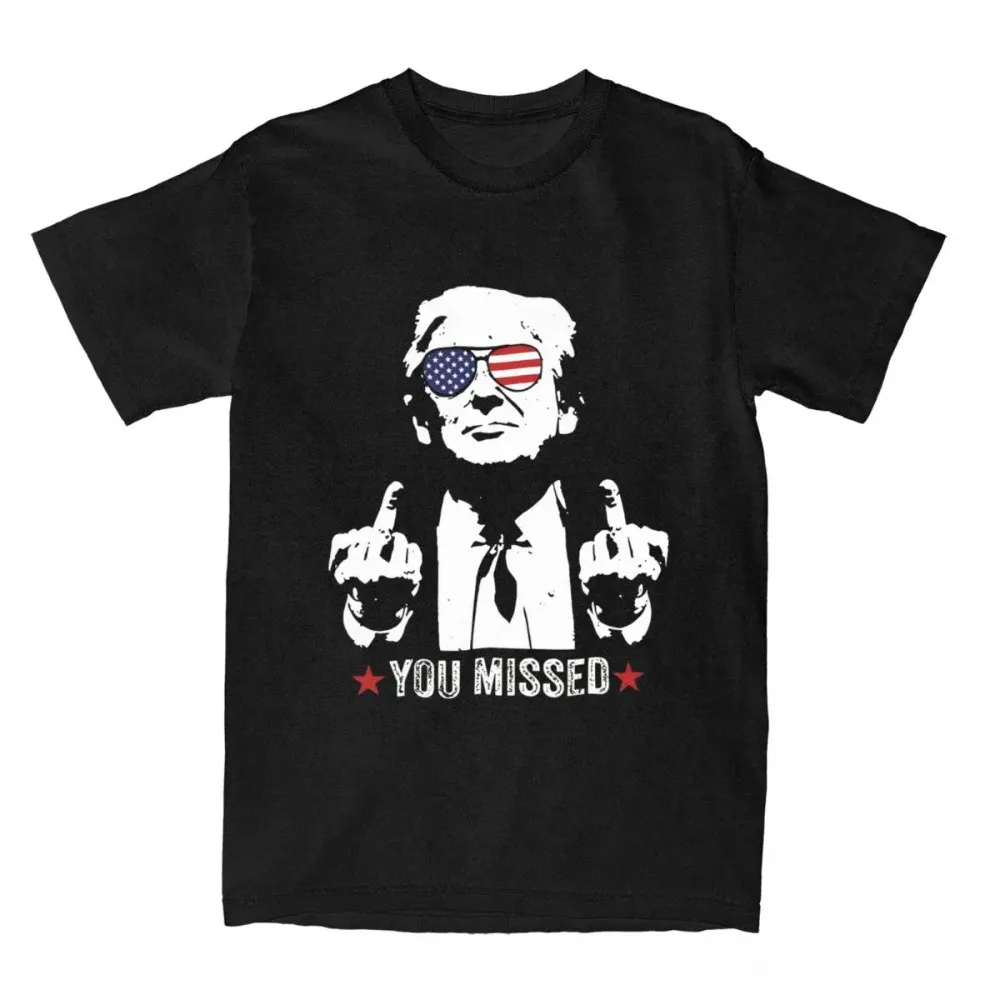 2024 Assassination You Missed Shirt Merch for Men Women Cotton Rally Tee Shirt Short Sleeve Tops