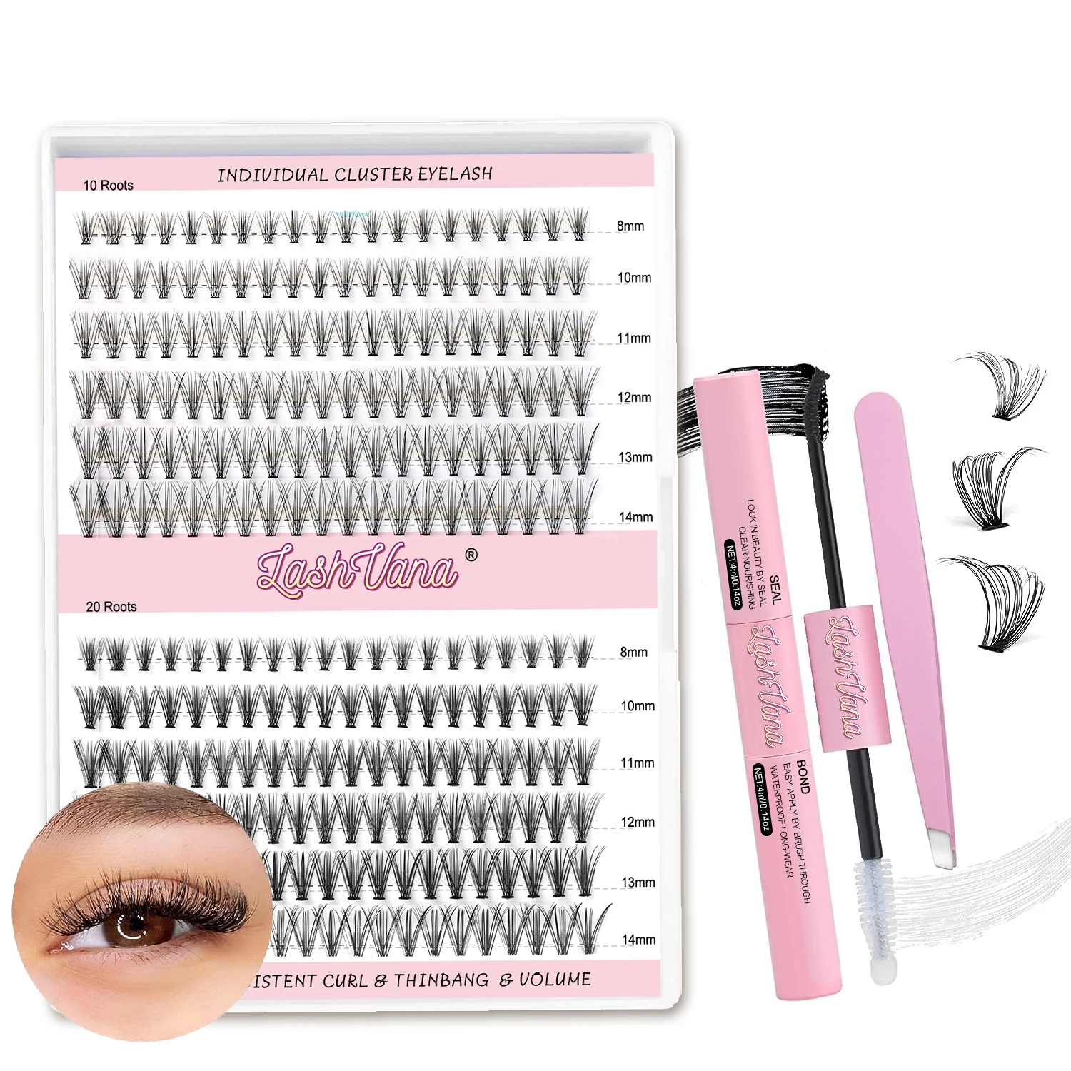 Diy Lash Extensions kit faux mink lash cluster D C curl individual 3D cluster Segments Lashes kit