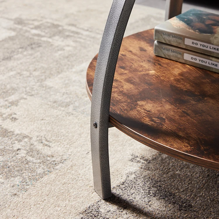 WESOME High quality luxury coffee table modern design metal MDF round side tables coffee table for living room furniture