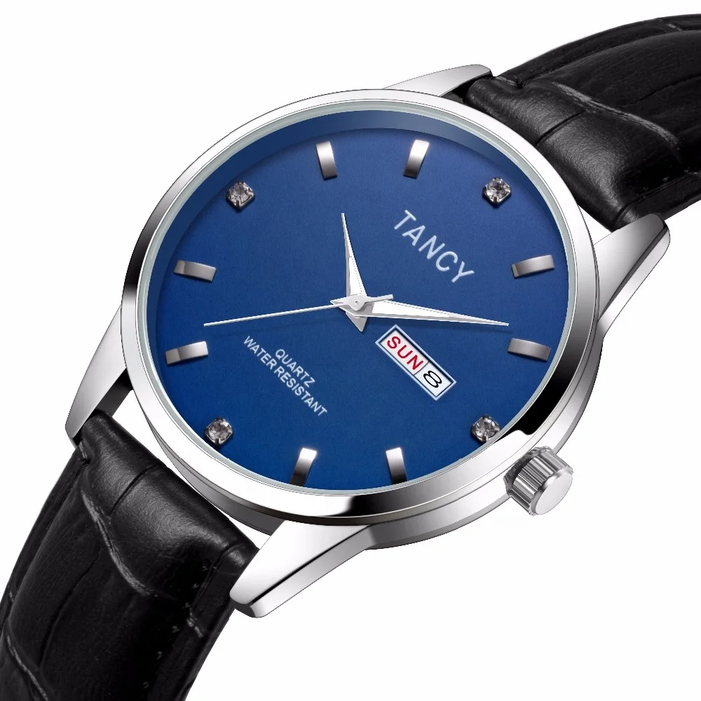 Guangzhou factory OEM customize  logo Alloy watch thinner PU leather band simple dial unisex luxury watch