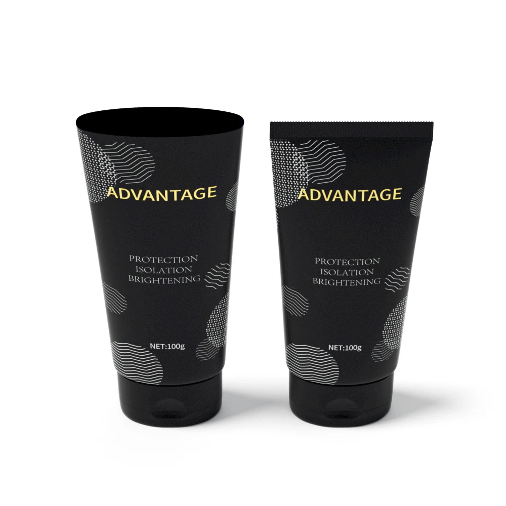 Plastic packing round oval toothpaste cleanser hand cream tube empty aluminum matte black soft squeeze cosmetic tube