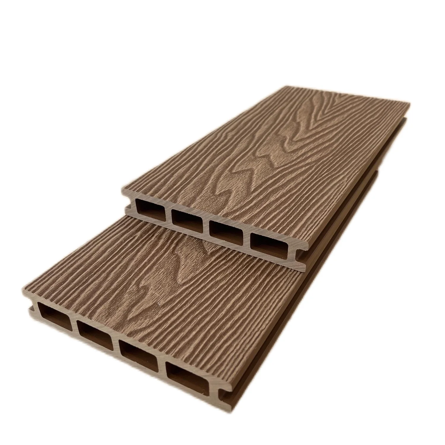 WPC Manufacturer Golden Teak 3D embossing WPC flooring 24*145mm Outdoor Anti-slip WPC decking