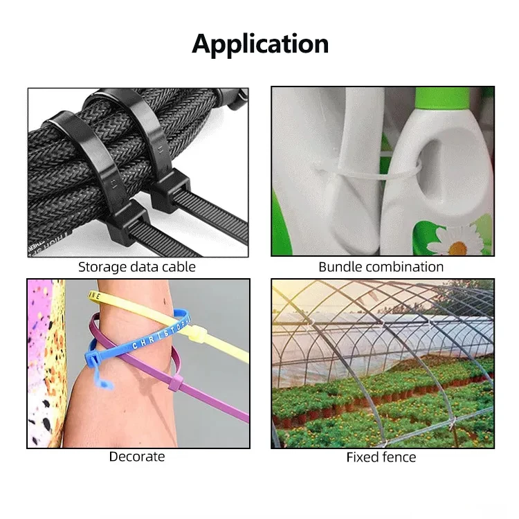 Promotional High Quality plastic self-locking Colorful Nylon Cables Zip Tie Cable Ties self-locking cable ties