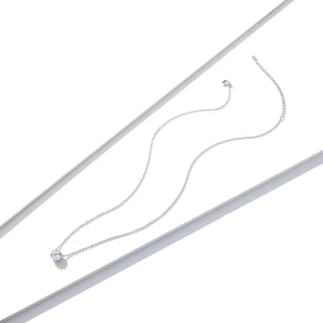 Fashion jewelry minimalist necklaces 925 silver shining life high quality cubic zirconia diamond necklace