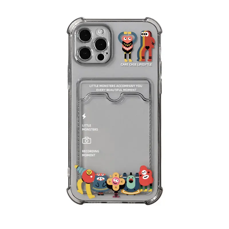 New Transparent Credit Card Photo Change Card Holder Bag For Mobile Phone Case Iphone X 7p 8p 10 11 12 Pro Max