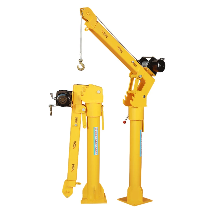 Portable 0.5ton 1ton 12V Truck-mounted Crane Small lifting jib crane Mini Crane for Trucks