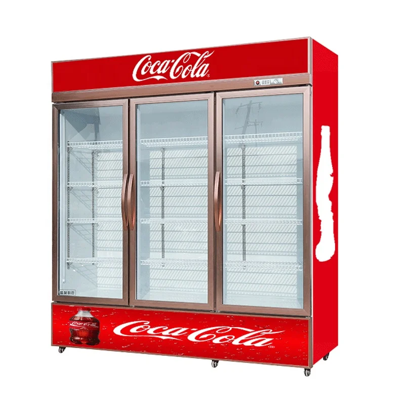 Commercial Service Equipment Beer Standing Display Freezer Single/Double Glass Doors Beverage Chiller Showcase