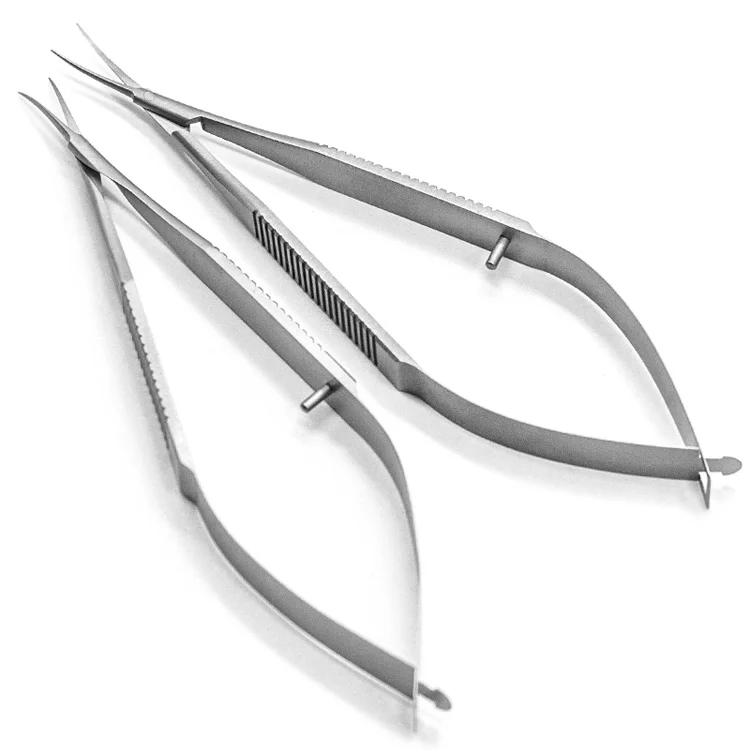 Hot selling stainless steel ophthalmic surgical instruments recycle eye corneal scissors