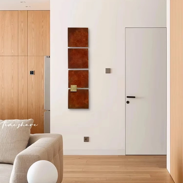 Interior Design Home Decor High Grade Wabi-sabi Wall Art Acrylic Gold Foil Painting Abstract Mixed Media Artwork Decoration