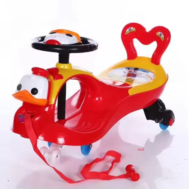 Wholesale 2024 cartoon toys cars for kids to drive / swing music & light twist car for baby girl and boy