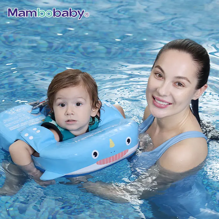 Mambobaby narwhal waist should float non inflatable boat kids baby float air free swimming ring float with crotch strap