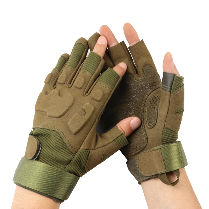 2024 NEW Factory Customization Hunting Hiking Motorcycle Shooting Combat Training Tactical Gloves With Three Half Fingers