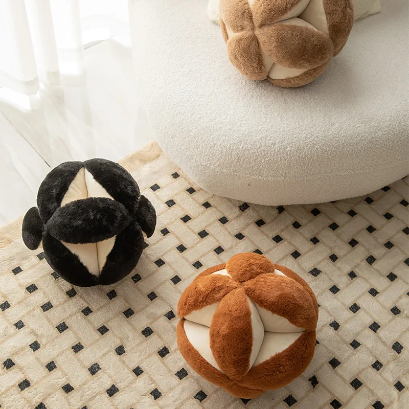 Vintage embroidered ball shaped plush pillows with hand sewn concealed seam sofa sample rooms for simple pillows