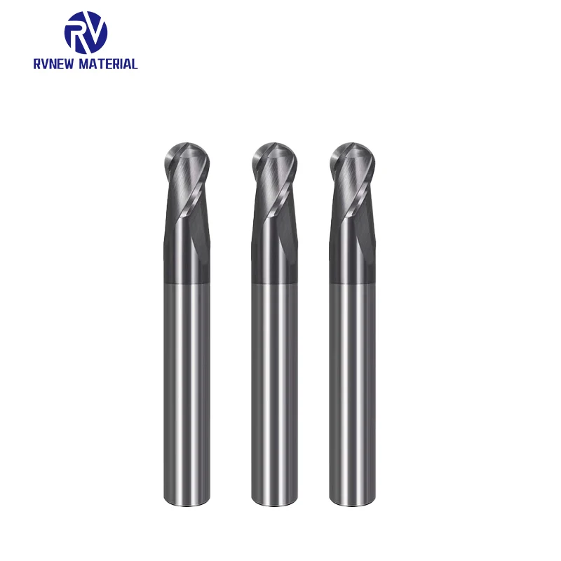  2Flutes 45HRC solid carbide milling cutter ball nose end mill tungsten