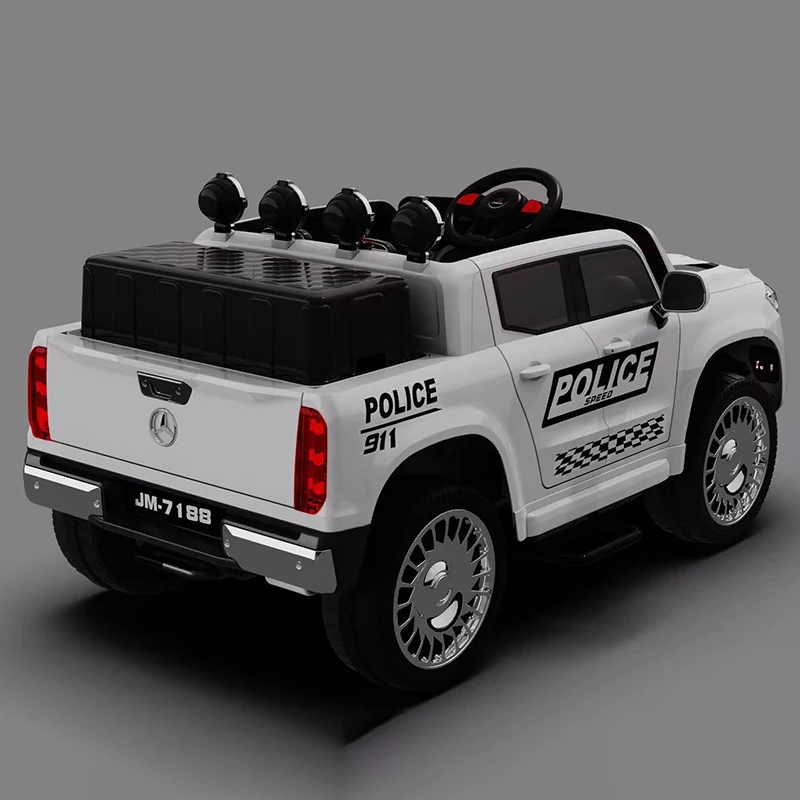2024 New Design Kids Police Car 12V Ride On Remote Control Electric Toy Car Electric Cars For Kids To Drive