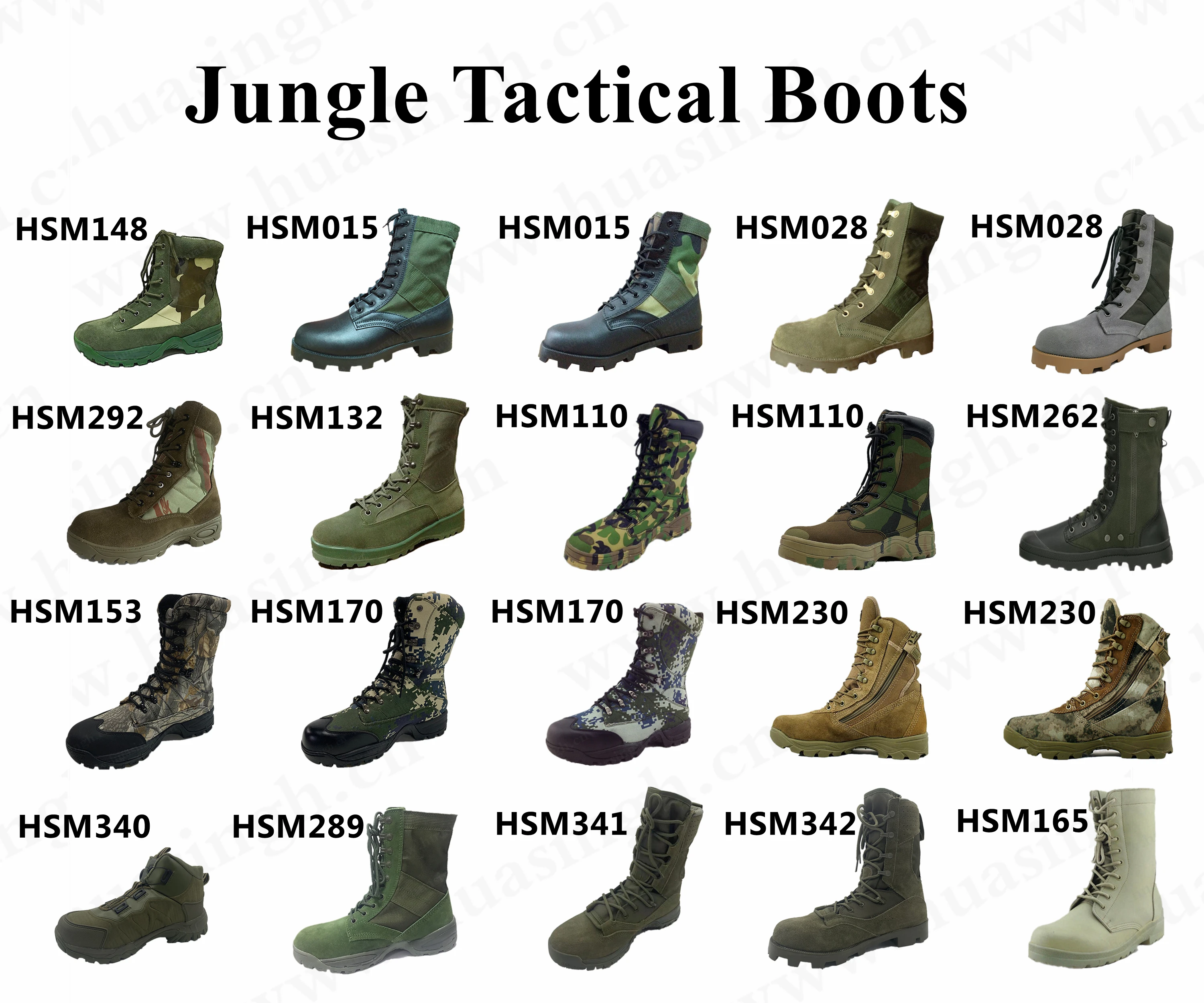 camouflage and leather upper Panama rubber sole hunting hiking jingle boots
