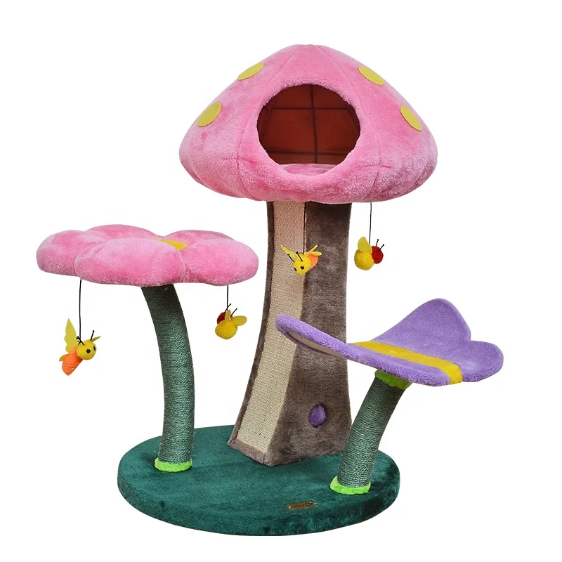 Supplie quality sisal cat tree house interactive toys lucky cat scratcher board tree durable modern cat bed house cave and nest