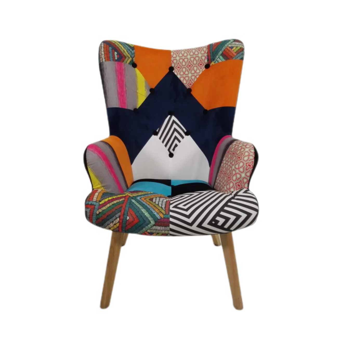 Оптовая продажа комнатный винтажный стул одиночная мебель роскошный лоскутный