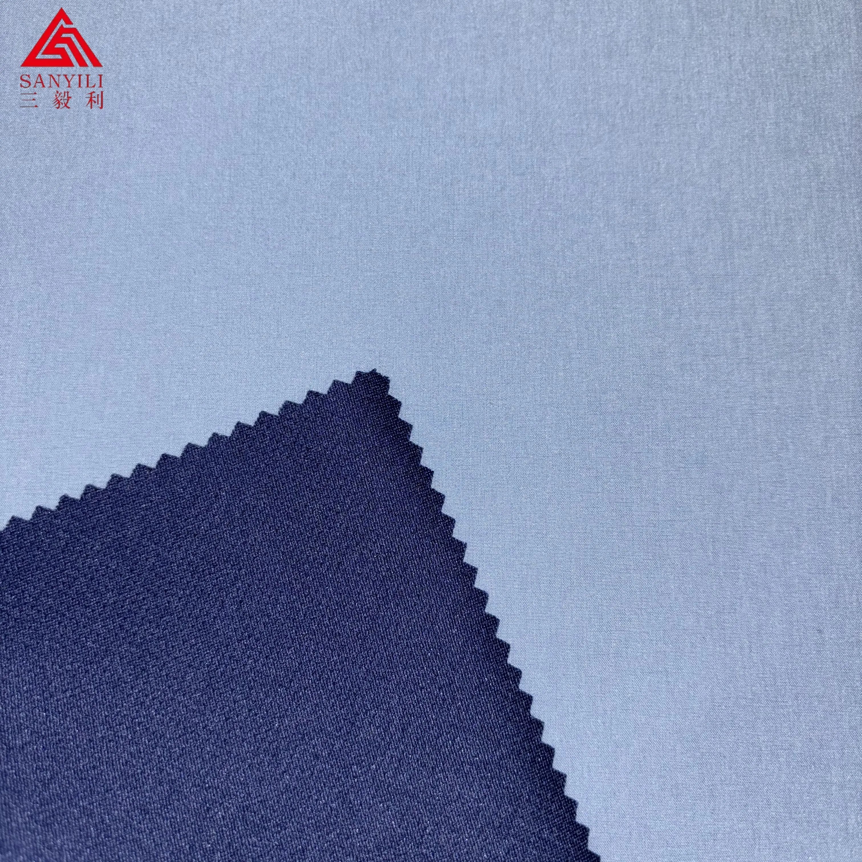75D*40D polyester spandex fabric 4 way stretch TPE+mesh fabric bonded high stretch fabric for soft shell jacket