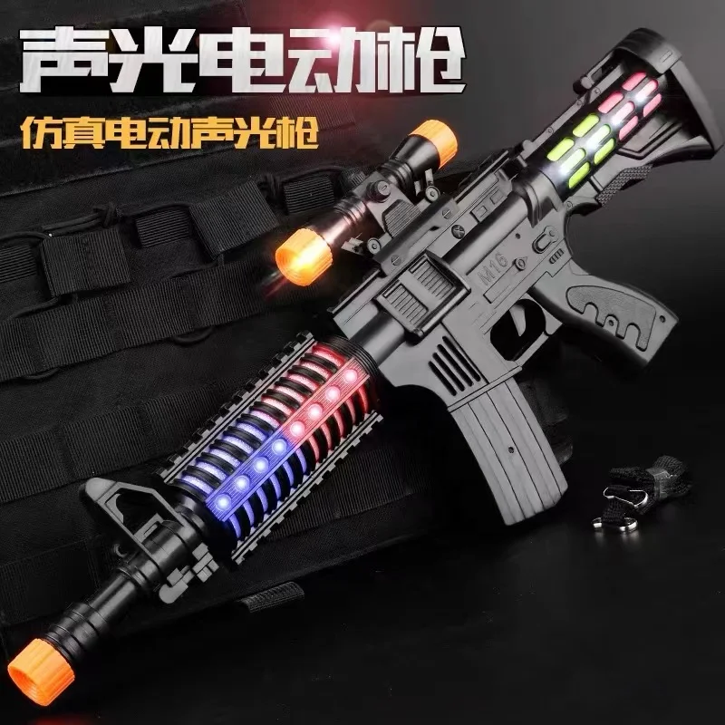 Flash and sound kids electric toy gun model long gun machine gun toy