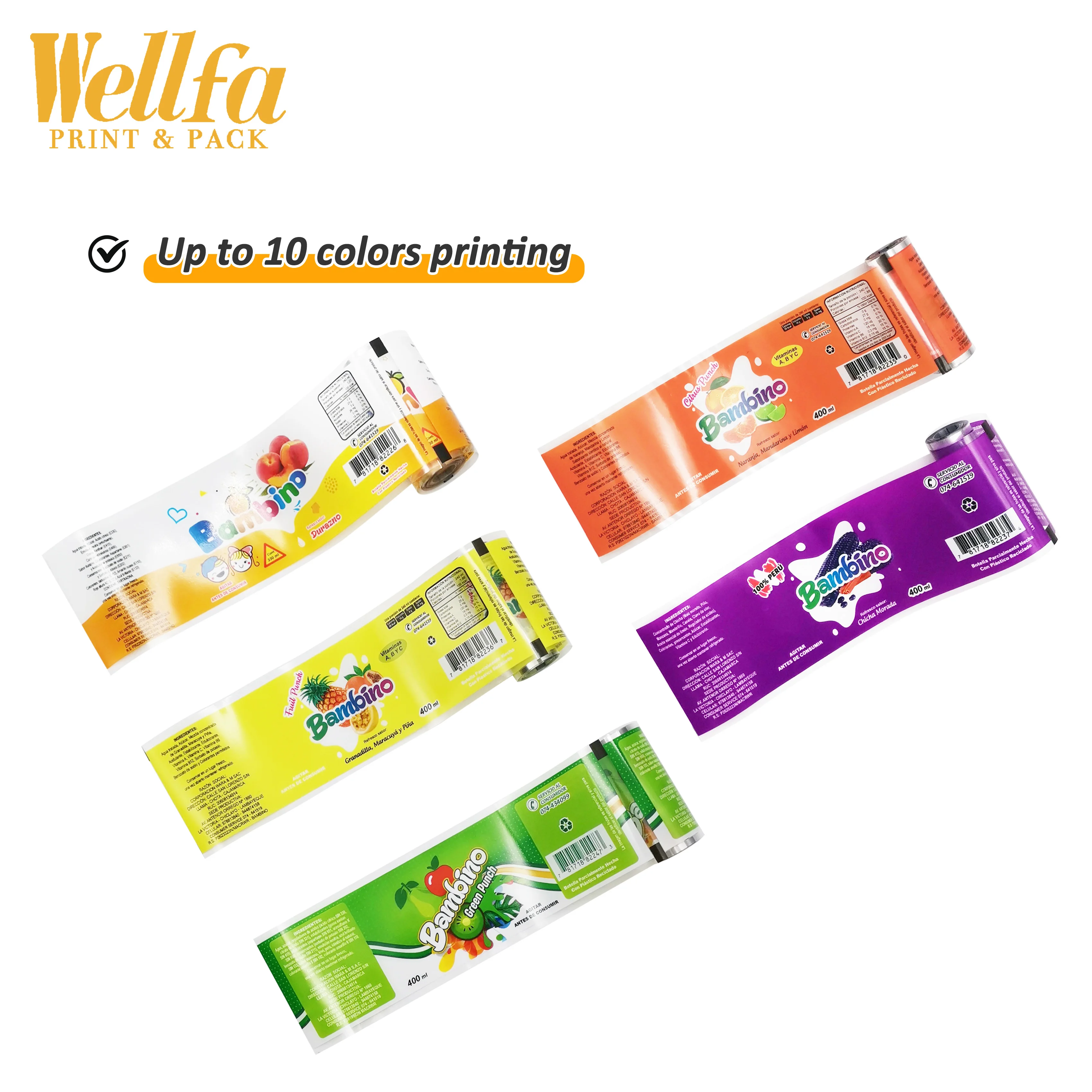 Custom Logo Printing Adhesive Stickers PVC Heat Plastic Shrink Sleeve Labels Packaging For Water Beverage Bottle